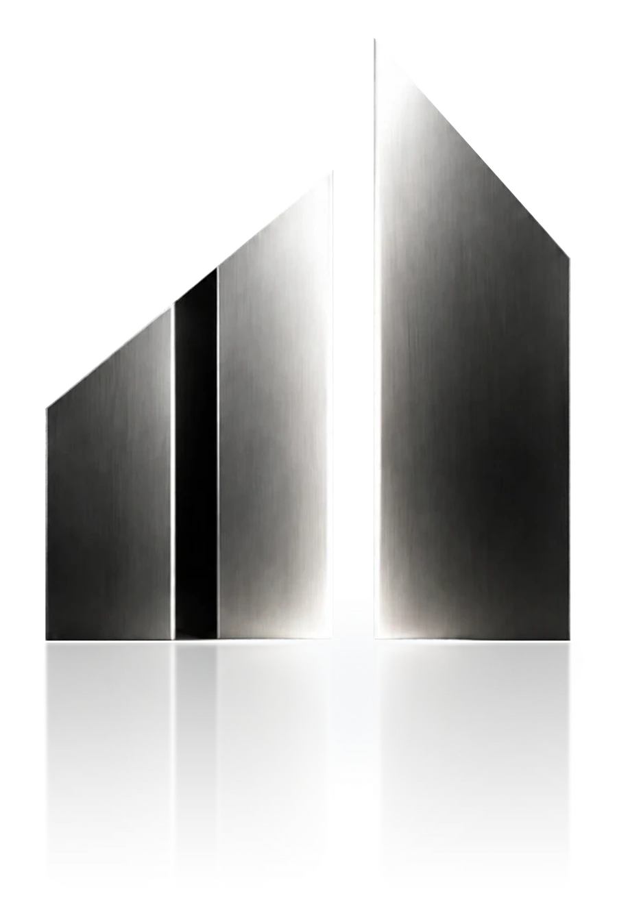 The Boza Tasses Group mark: three rising silver pillars